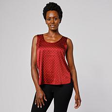 As Is G by Giuliana Woven Satin Rhinestone Tank