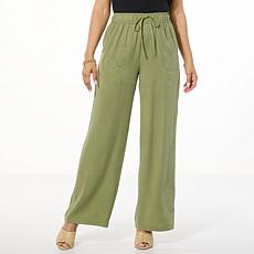 "As Is" G by Giuliana Woven Tencel Wide-Leg Pant