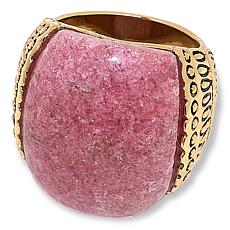 "As Is" GemHues Bronze Gemstone Textured Wide Band Ring