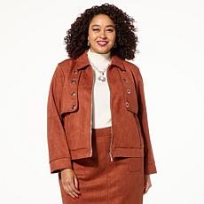 "As Is" GREY by Jhoan Sebastian Grey Faux Suede Cropped Jacket