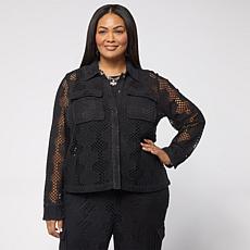 "As Is" Grey by Jhoan Sebastian Grey Long-Sleeve Crochet Jacket