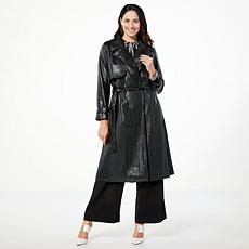 "As Is" GREY by Jhoan Sebastian Grey Perforated Faux Leather Trench