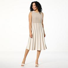 "As Is" GREY by Jhoan Sebastian Grey Pleated Sunburst Sweater Dress