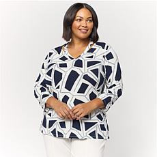 "As Is" GREY by Jhoan Sebastian Grey V-Neck Top with Cutout Detail