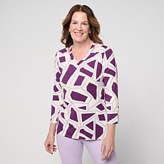 "As Is" GREY by Jhoan Sebastian Grey V-Neck Top with Cutout Detail