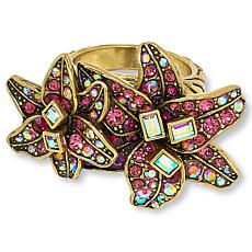 "As Is" Heidi Daus Best Buds Crystal Flower Ring