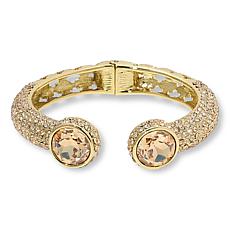 "As Is" Heidi Daus "Just For U" Glass & Crystal Hinged Bangle Bracelet