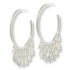 "As Is" Herkimer Mines "Diamond" Quartz Multi-Shape Stone Dangle Hoop
