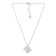 "As Is" Herkimer Mines "Diamond" Quartz Square Pendant with 18" Chain