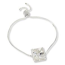 "As Is" Herkimer Mines Princess-Cut "Diamond" Quartz Bolo Bracelet