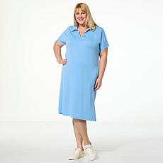 "As Is" HUE Short-Sleeve Knit Popover Dress