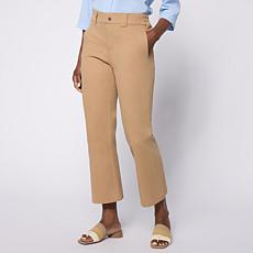 "As Is" HUE Stretch Chino Flared Leg Skimmer Pant