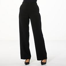 "As Is" IMAN Global Chic Solid Crepe Pull-On Bootcut Pant