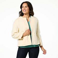 "As Is" Jaclyn Smith Brushed Open Front Jacket