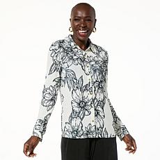 "As Is" Jaclyn Smith Knit Button-Front Shirt