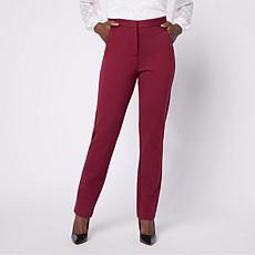 "As Is" Jaclyn Smith Pull-On Straight Leg Ponte Pant