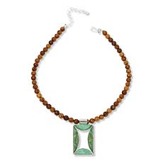 "As Is" Jay King Alicia Turquoise Pendant with Jarosite Bead Necklace
