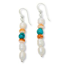"As Is" Jay King Freshwater Pearl and Multigemstone Bead Earrings