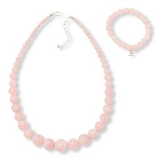 "As Is" Jay King Rose Quartz Beaded Jewelry Set