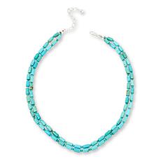 "As Is" Jay King Sterling Angel Peak Turquoise Bead 2-Strand Necklace