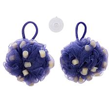 "As Is" Joy CleanBoss 2-pack Body Wash Loofah Puffs with Soap Beads