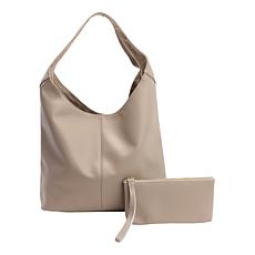 "As Is" Joy Metallic Leather Hobo Slouch Bag with Wristlet
