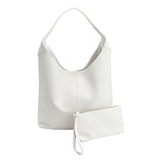 "As Is" Joy Metallic Leather Hobo Slouch Bag with Wristlet