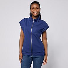 "As Is" Joy Performance Luxe Buttersoft Short Sleeve Full Zip Jacket