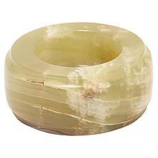 "As Is" KALIFANO Multicolor Green Onyx Tealight Candle Holder