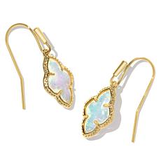 "As Is" Kendra Scott Abbie Simulated Opal Flower Design Drop Earrings