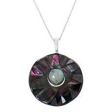 "As Is" Kwan Collection Tahitian Pearl & Abalone Shell Pendant w Chain