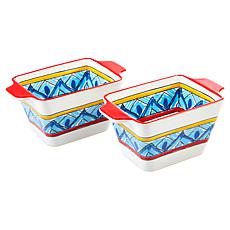 "As Is" Lidia's Kitchen 2-pack Ceramic Loaf Pans