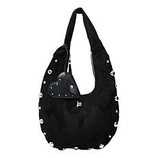 "As Is" London Fog Lisa Studded Faux Suede Hobo