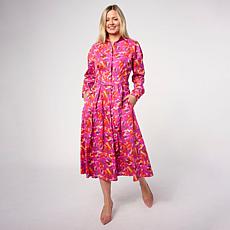 "As Is" Mark & James by Badgley Mischka Laura Poplin Faux Wrap Shir...