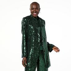 "As Is" Mark & James by Badgley Mischka Sequin Self Tie Jacket