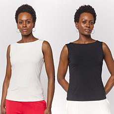 "As Is" Mark & James by Badgley Mishka 2-pack Boat Neck Tank Top Set