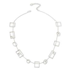 "As Is" MarlaWynne Bling Geometric Open Shapes Stone-Accented Necklace