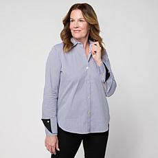 "As Is" MarlaWynne Cotton Poplin Double-Detail Shirt
