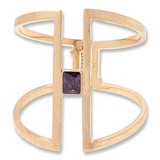 "As Is" MarlaWynne Minimalist Accent Stone Wide Cuff Bracelet