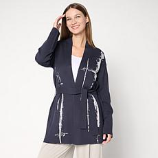 "As Is" MarlaWynne Refined Knit Wrapped Cardigan with Belt