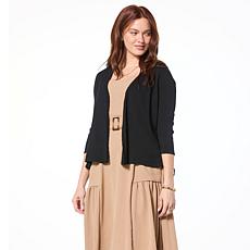 "As Is" Nina Leonard 3/4-Sleeve Sweater Knit Bolero