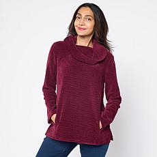 "As Is" Nina Leonard Cowl Neck Chenille Sweater Tunic