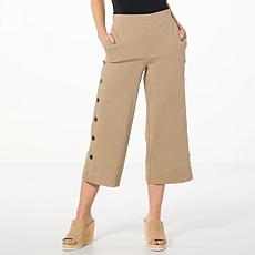 "As Is" Nina Leonard Culotte Pant with Side Panel Button Detail