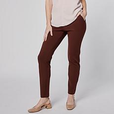 "As Is" Nina Leonard Elastic Waist Slim Leg Pant with Invisible Zip...