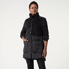 "As Is" Nina Leonard Sherpa Quilted Drawstring Jacket