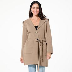 "As Is" Nina Leonard Sweater Knit Coatigan with Pockets