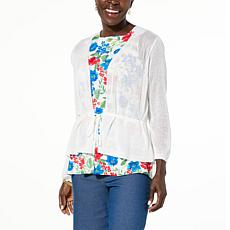 "As Is" Nina Leonard Tie-Front Bolero