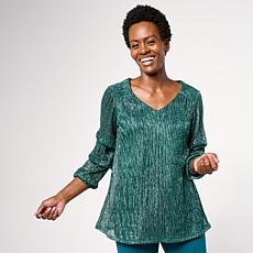 "As Is" Nina Leonard V Neck 3/4 Knit Top