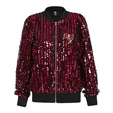 "As Is" Officially Licensed NFL Women's Sequin Jacket by Cuce - Bucs