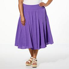 "As Is" One World Printed Smocked Waist Skirt